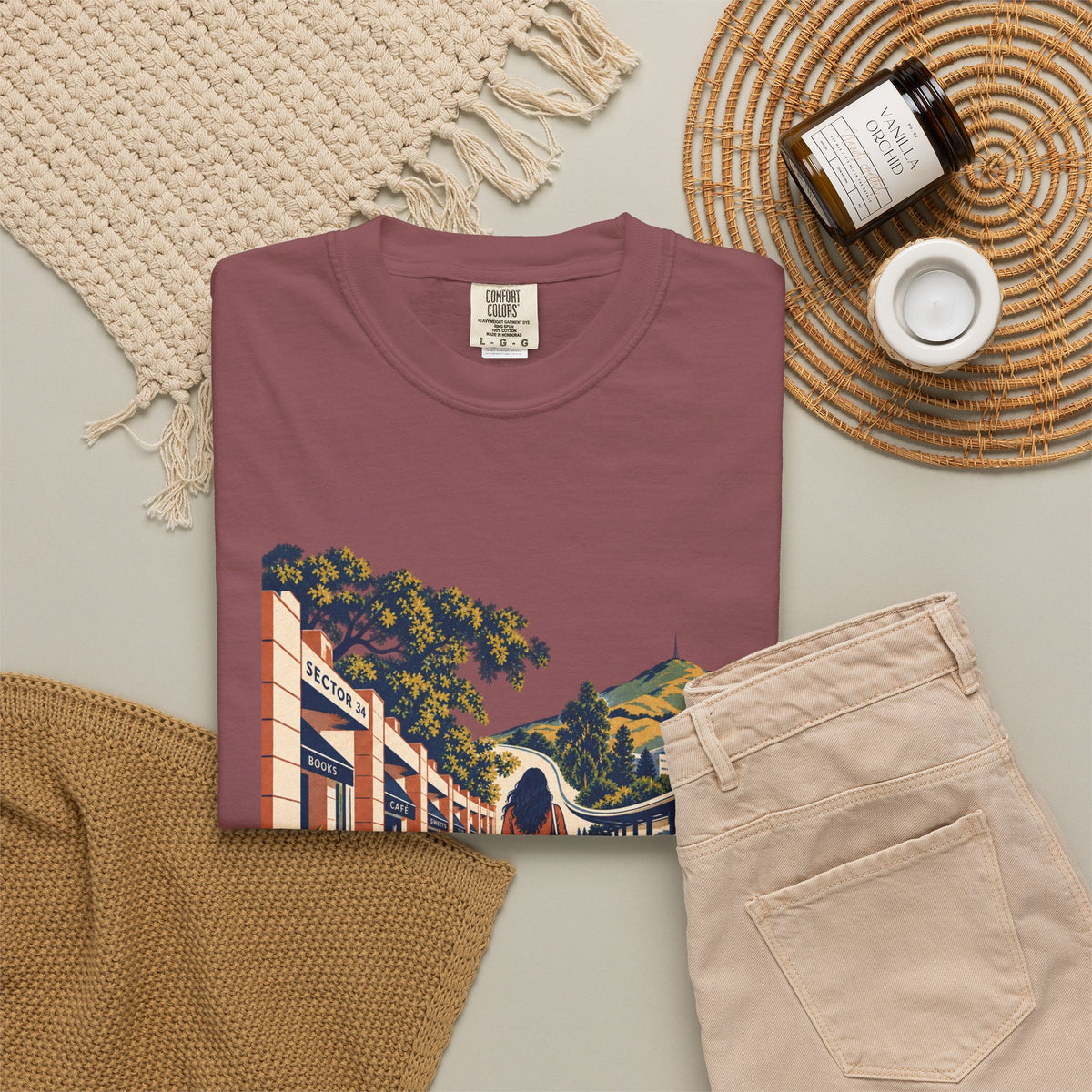 From Sector 34 to Fremont— Rooted White Garment-Dyed T-Shirt