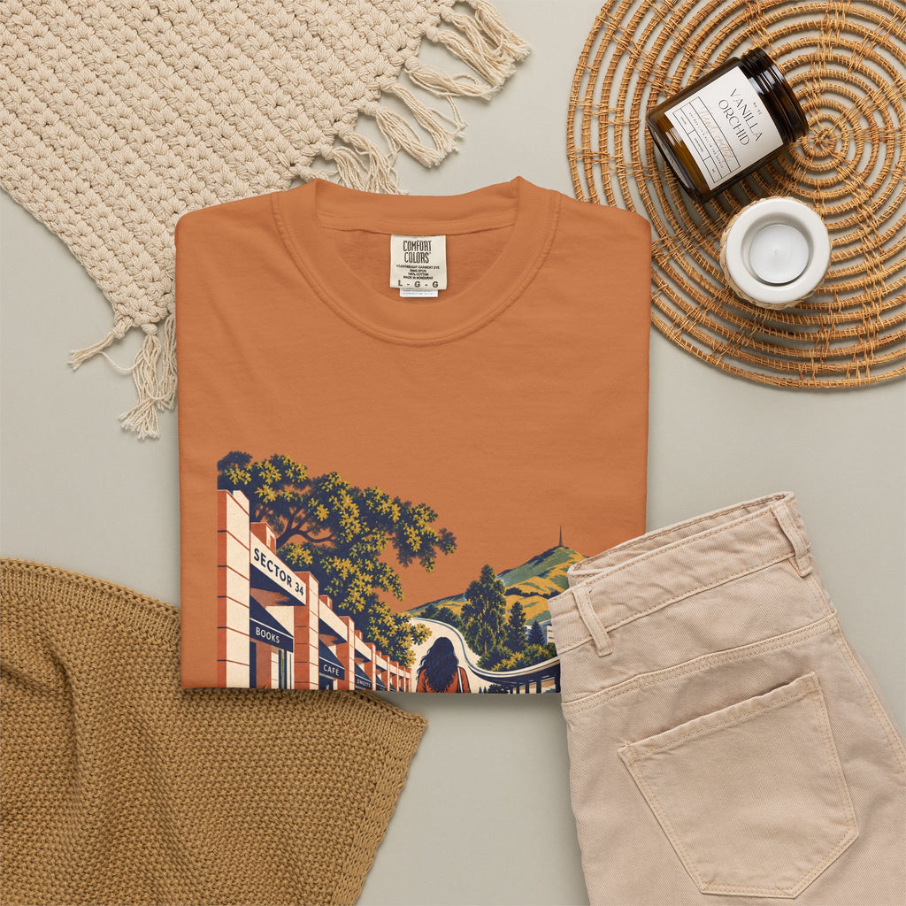 From Sector 34 to Fremont— Rooted White Garment-Dyed T-Shirt