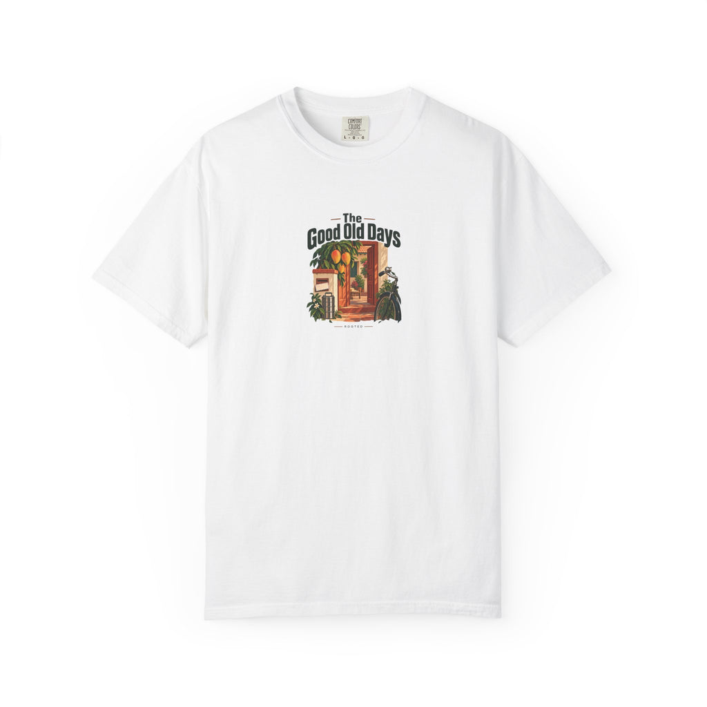 The Good Old Days — Rooted White Garment-Dyed T-Shirt