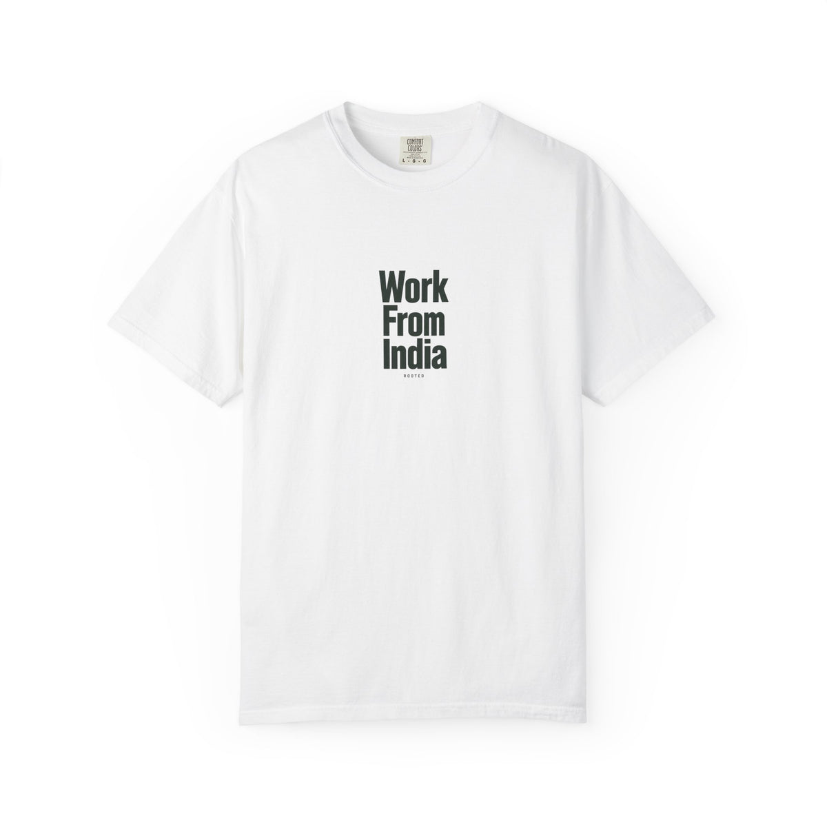 Work From India — Rooted White Garment-Dyed T-Shirt
