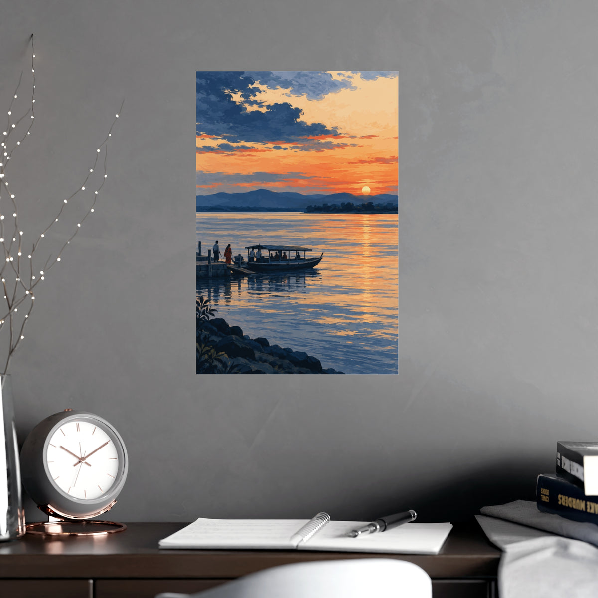 Evening by the Brahmaputra — Assam Art Print