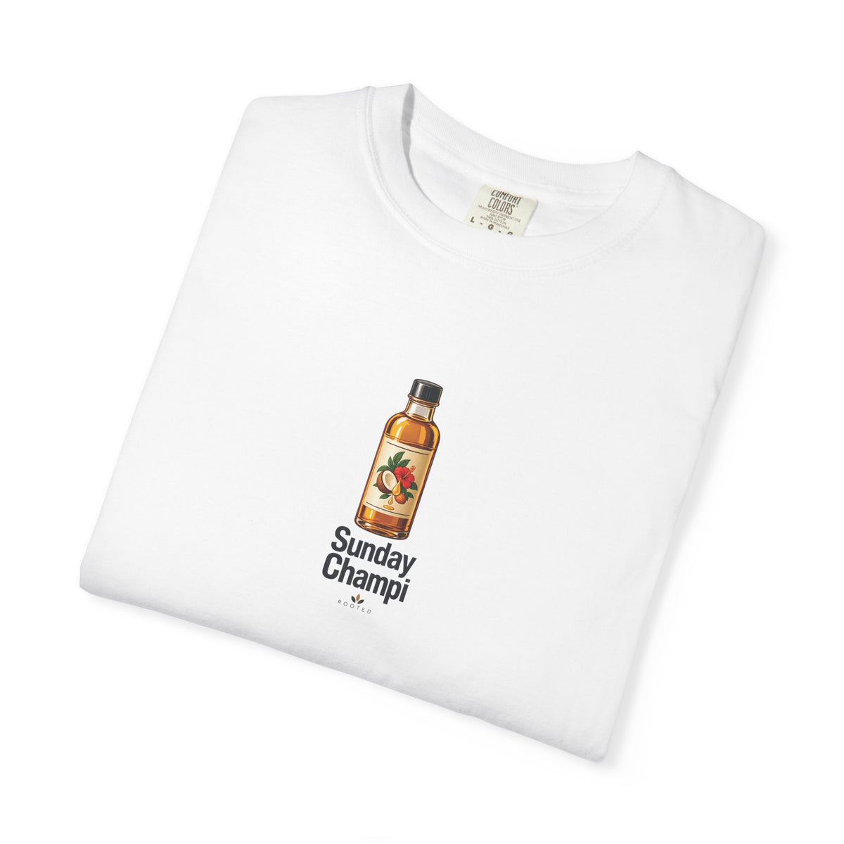 Sunday Champi — Rooted White Garment-Dyed T-Shirt