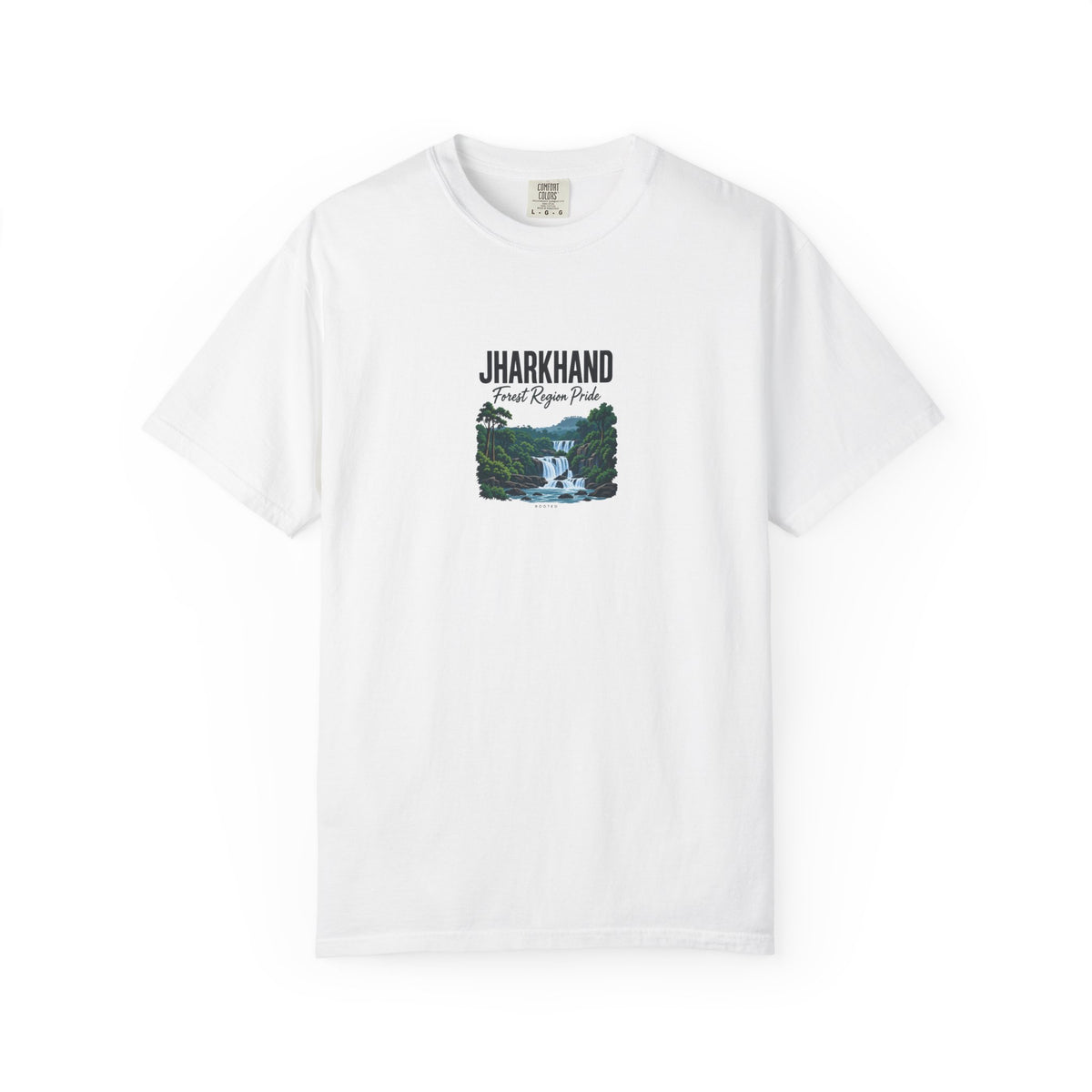Jharkhand — Forest Region Pride — Rooted White Garment-Dyed T-Shirt