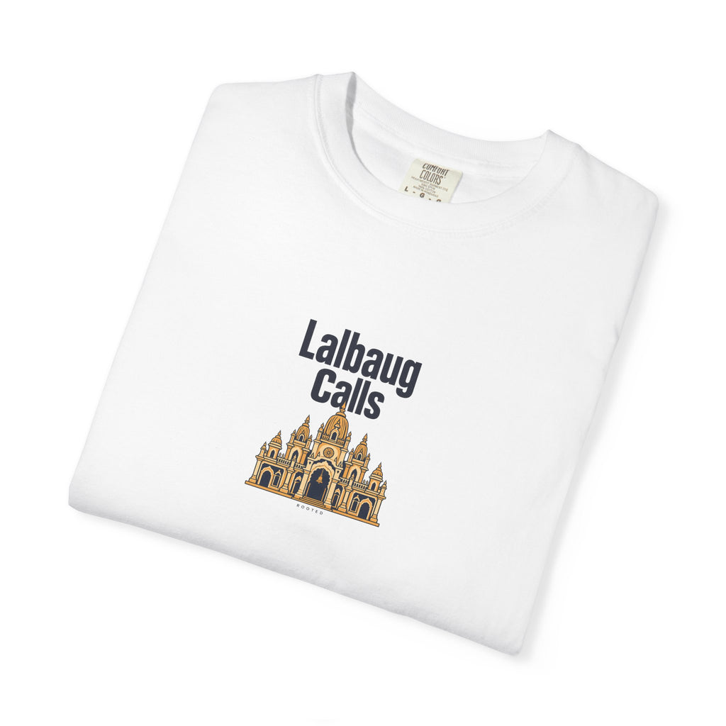 Lalbaug Calls — Rooted White Garment-Dyed T-Shirt