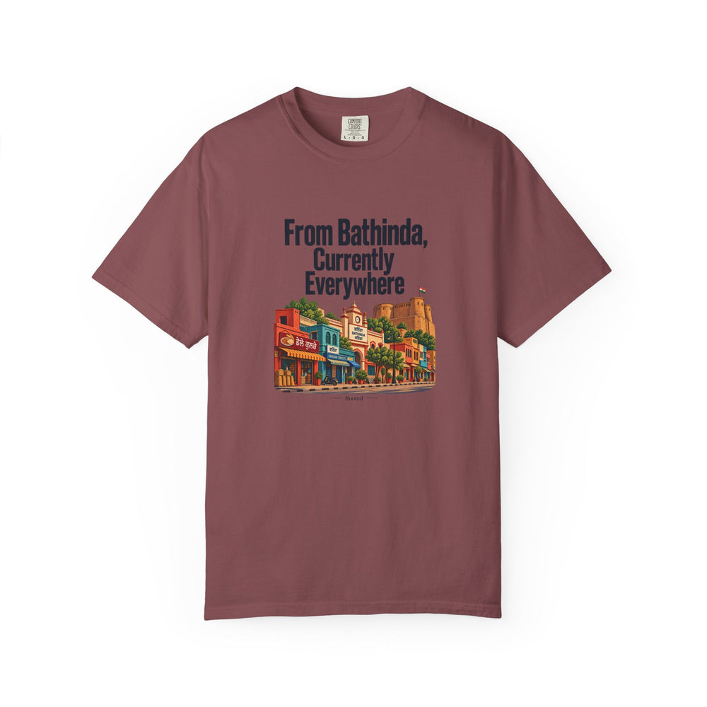 From Bathinda, Currently Everywhere — Rooted White Garment-Dyed T-Shirt
