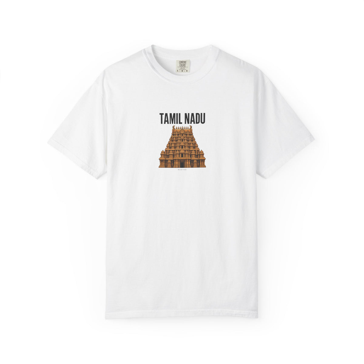 Tamil Nadu — Rooted White Garment-Dyed T-Shirt