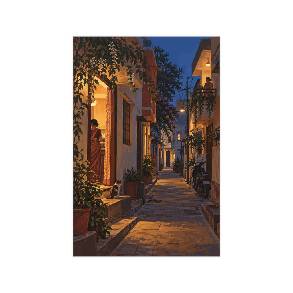 The Lane Before Dinner — Telangana Art Print