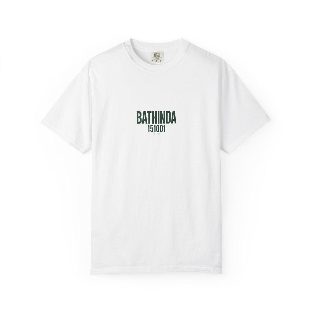 Bathinda 151001 — Rooted White Garment-Dyed T-Shirt
