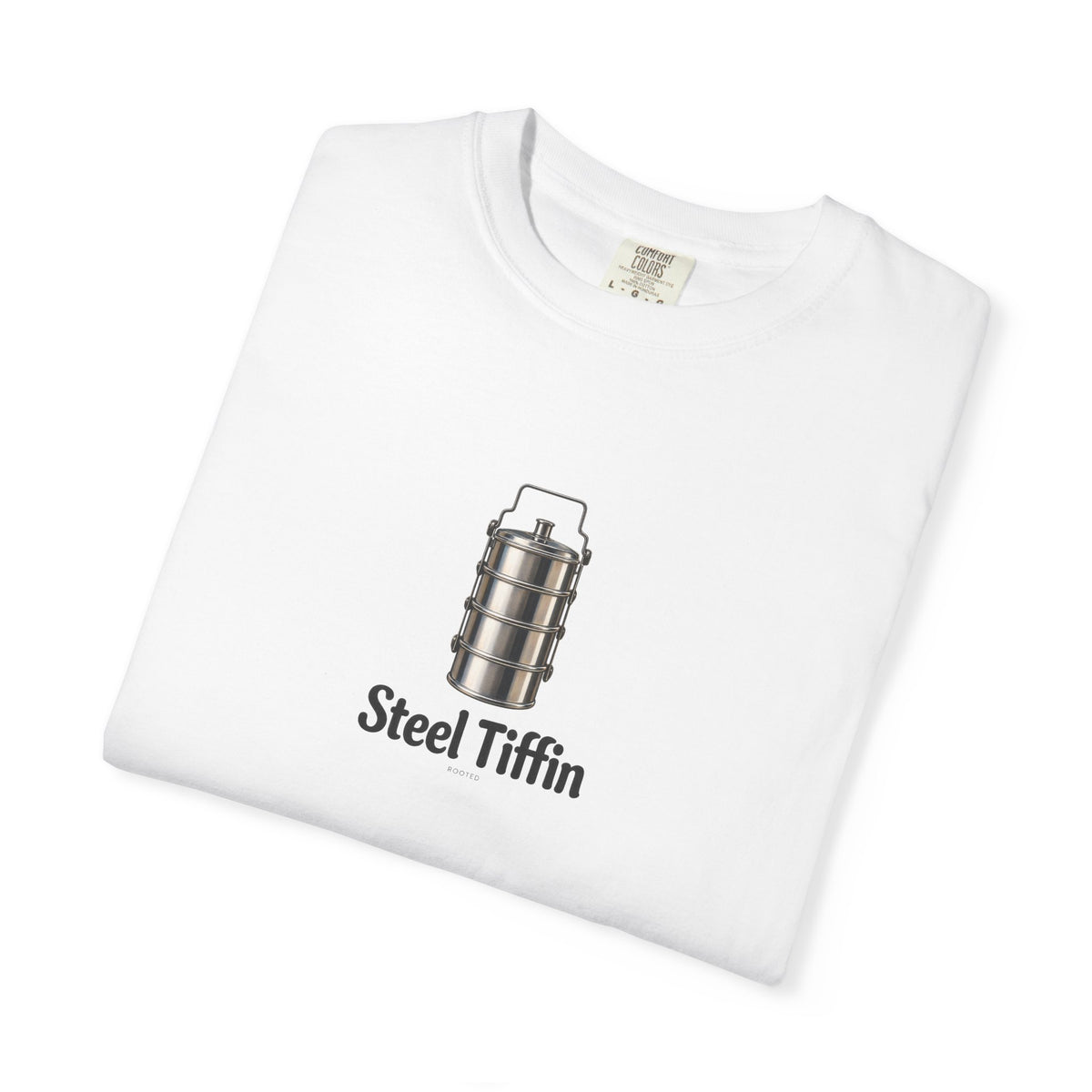 Steel Tiffin — Rooted White Garment-Dyed T-Shirt