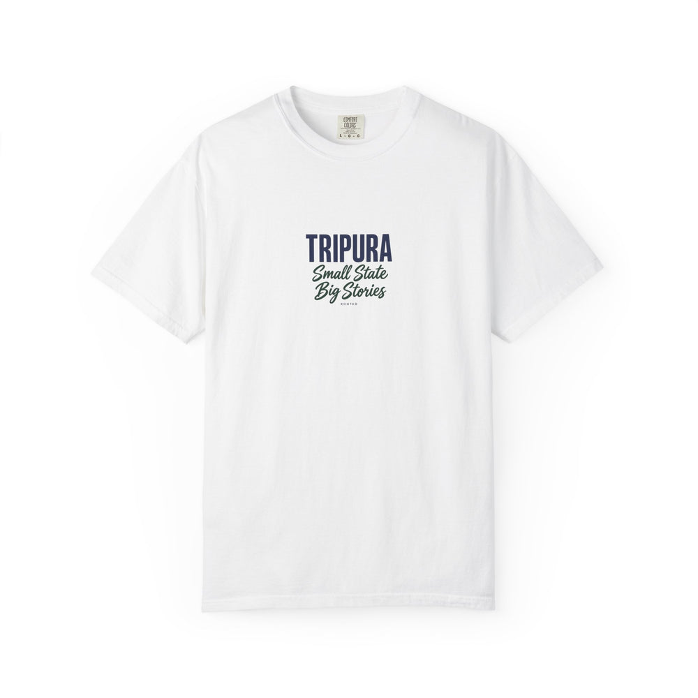 Tripura Small State Big Stories — Rooted White Garment-Dyed T-Shirt
