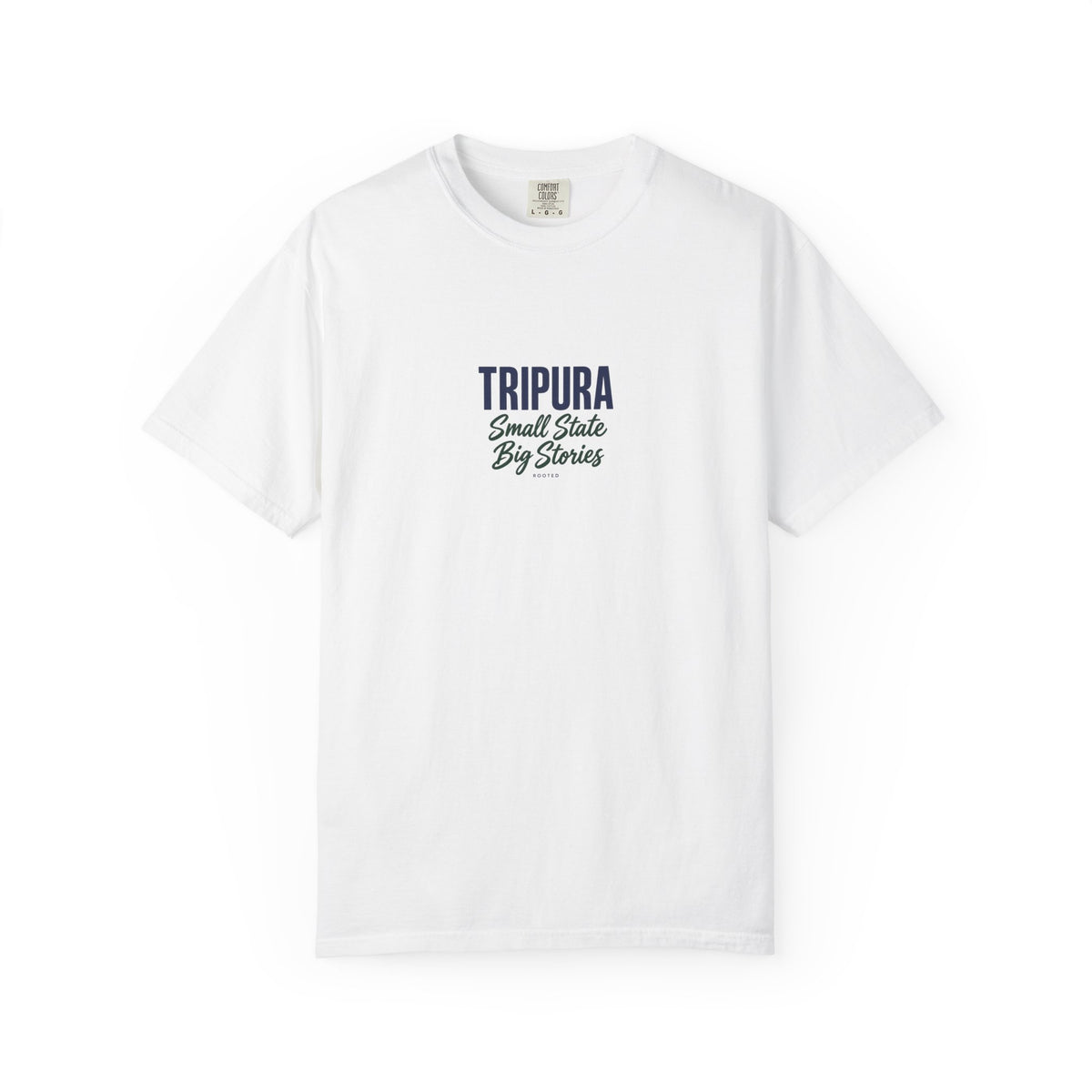 Tripura Small State Big Stories — Rooted White Garment-Dyed T-Shirt