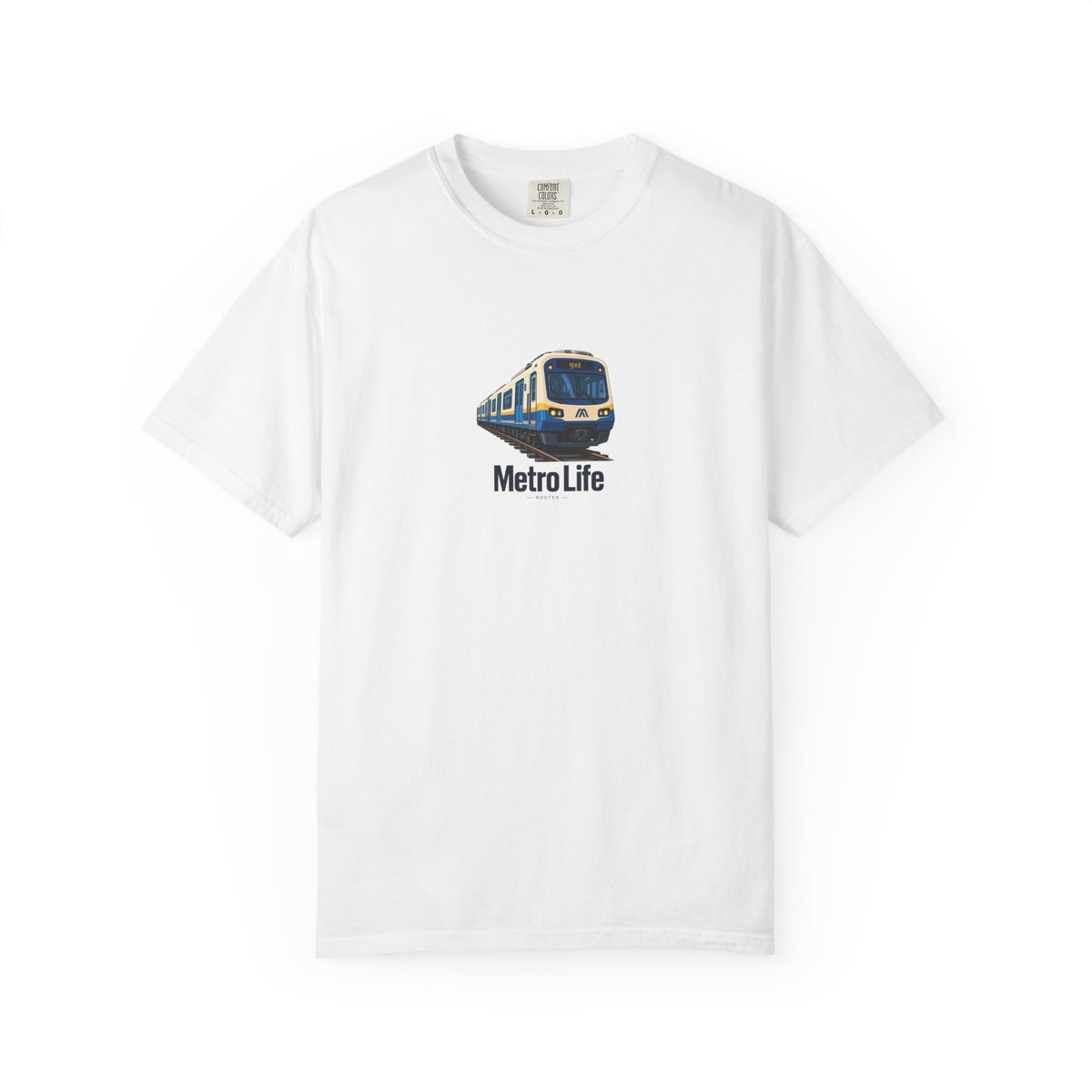 Metro Life — Rooted White Garment-Dyed T-Shirt