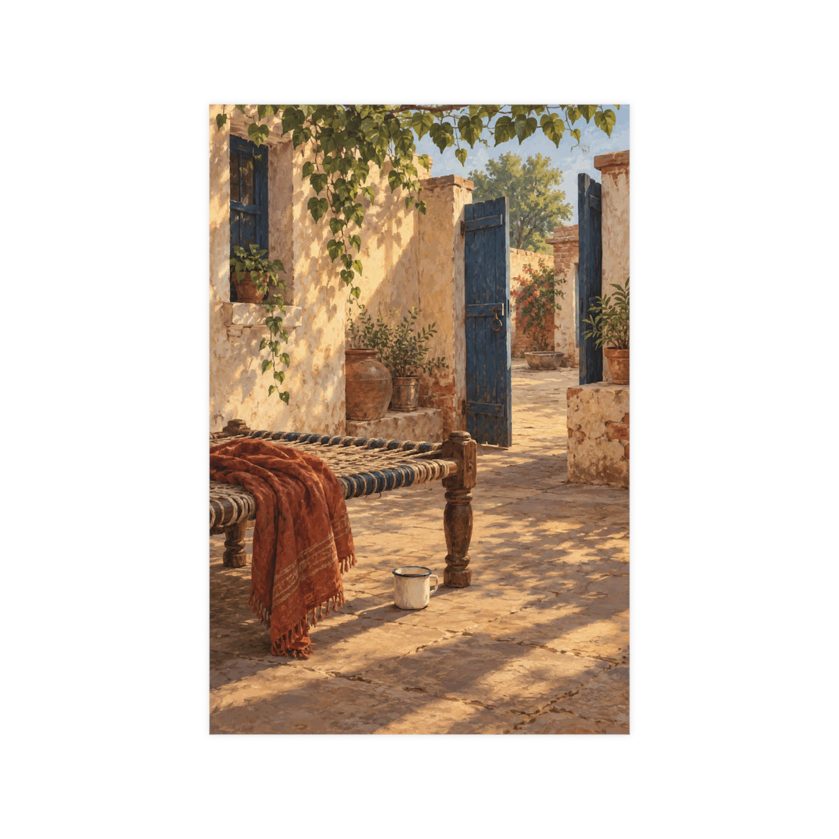 The Courtyard at Four — Punjab Art Print