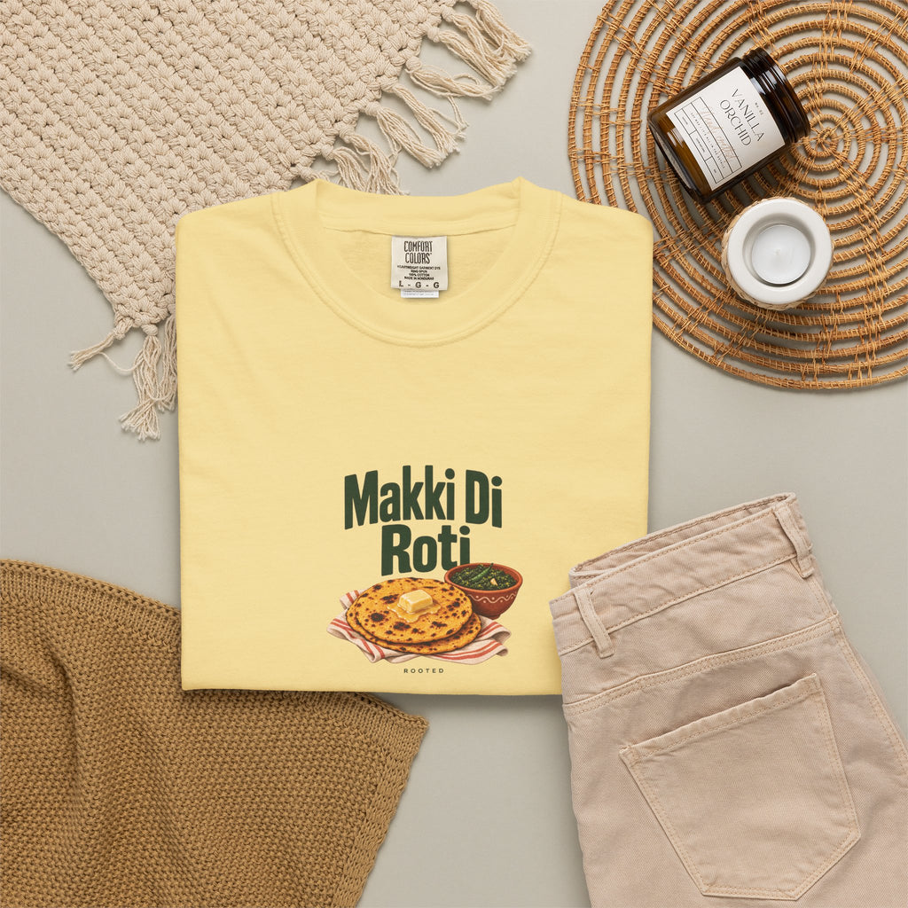 Makki Di Roti — Rooted White Garment-Dyed T-Shirt
