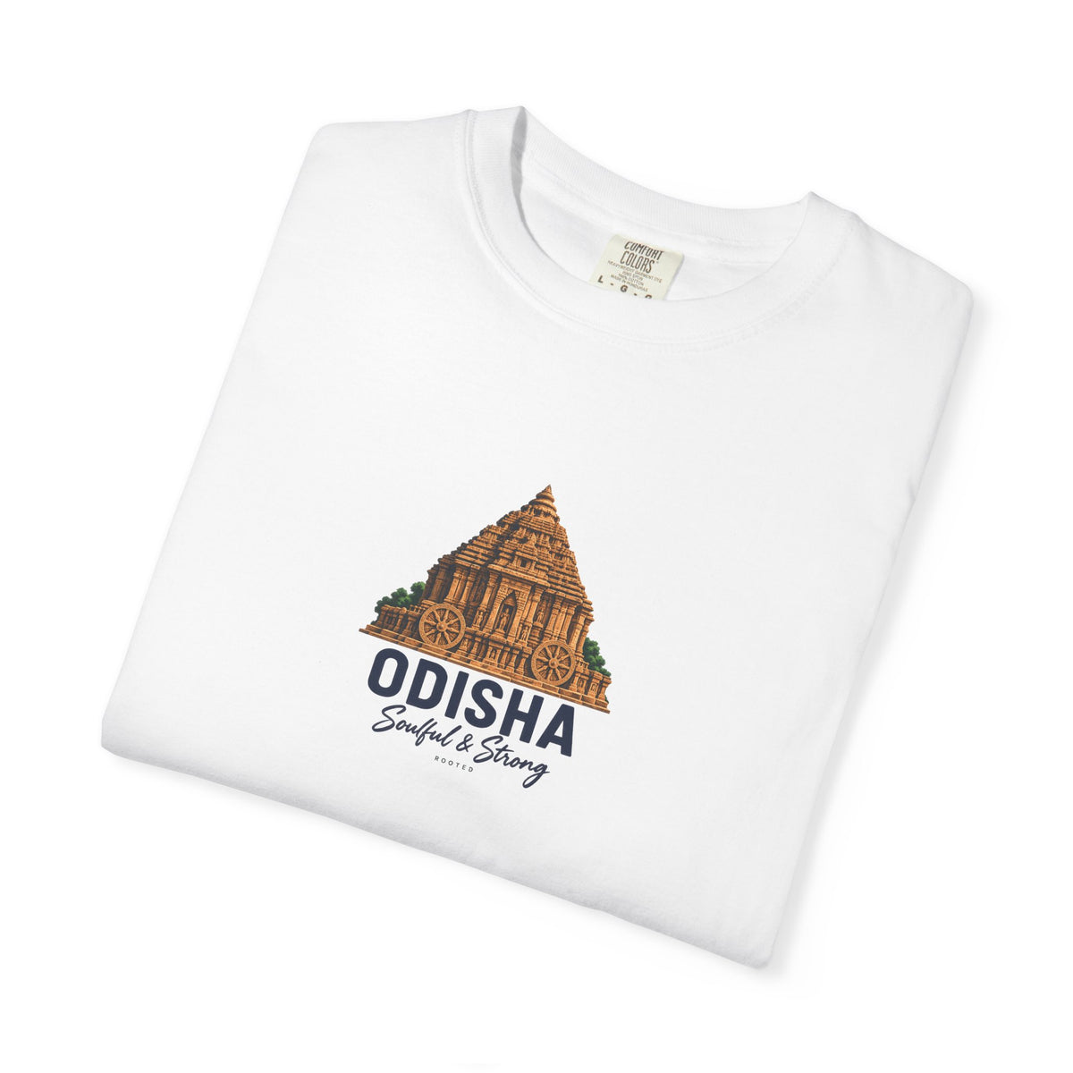 Odisha — Soulful & Strong — Rooted White Garment-Dyed T-Shirt