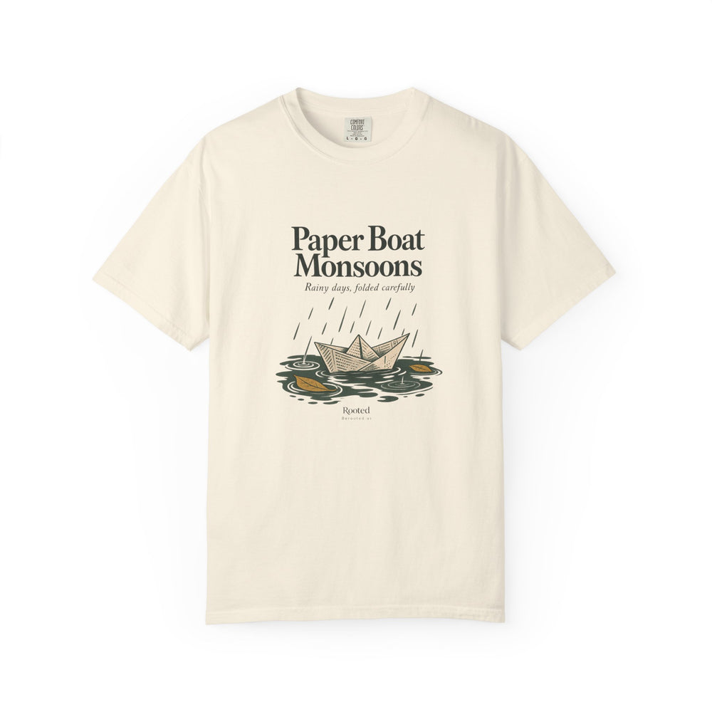 Paper boat monsoon — Rooted T-Shirt
