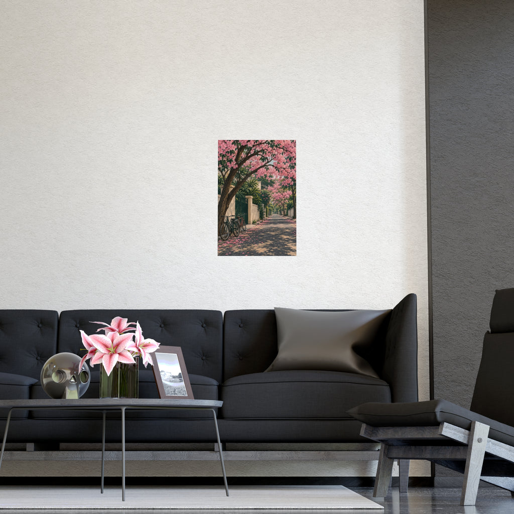 The Road with the Pink Trees — Karnataka Art Print