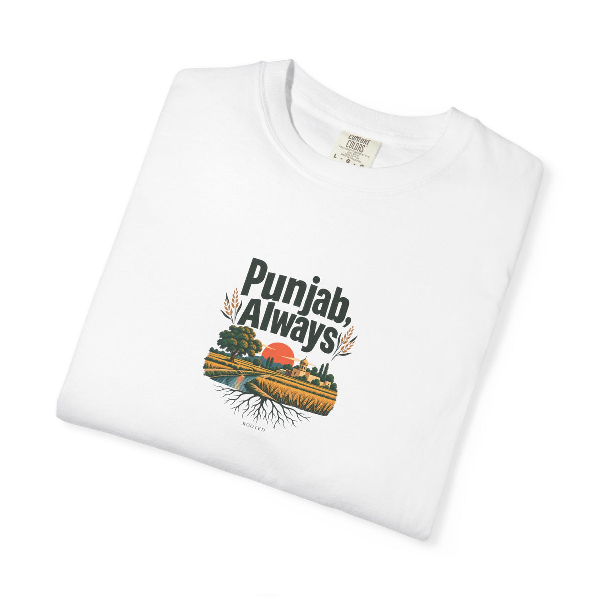 Punjab, Always — Rooted White Garment-Dyed T-Shirt