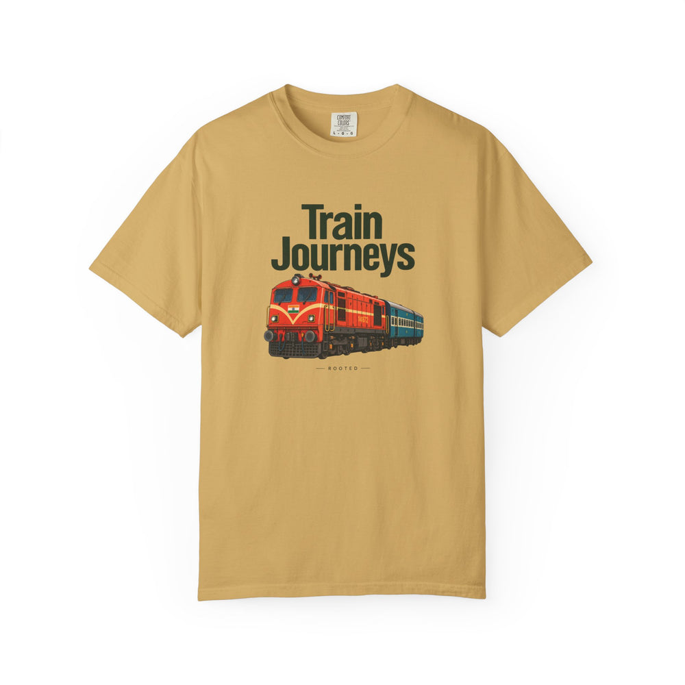 Train Journeys — Rooted White Garment-Dyed T-Shirt