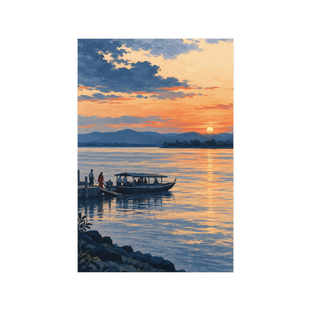 Evening by the Brahmaputra — Assam Art Print