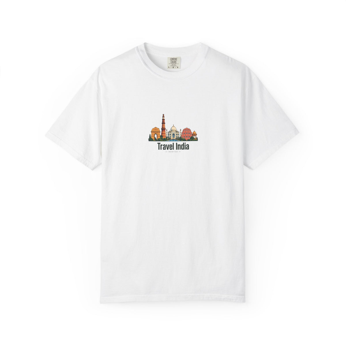 Travel India — Rooted White Garment-Dyed T-Shirt