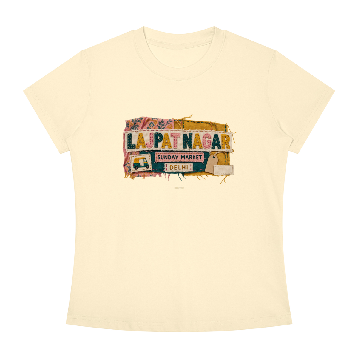 Lajpat Nagar Sunday Market — Women’s Slim Fit T-Shirt | Rooted