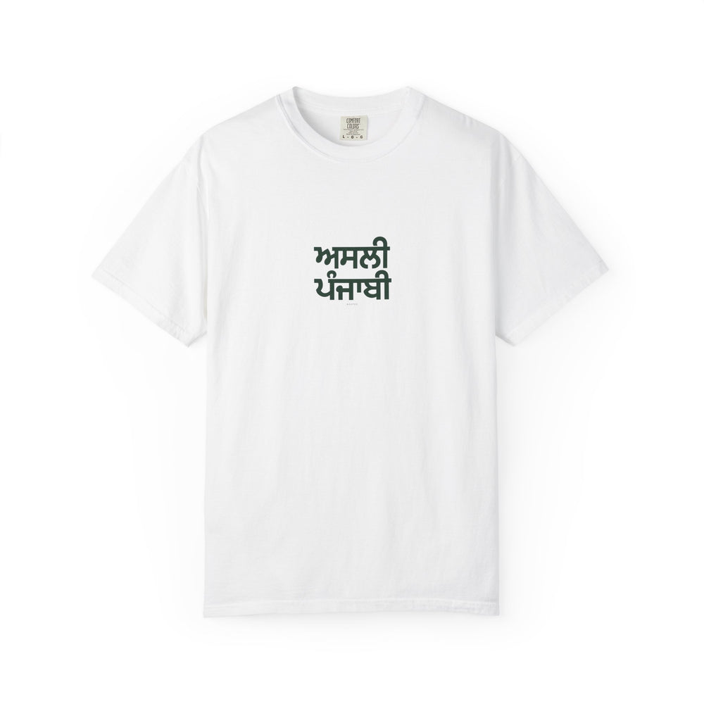 Asli Punjabi — Rooted White Garment-Dyed T-Shirt