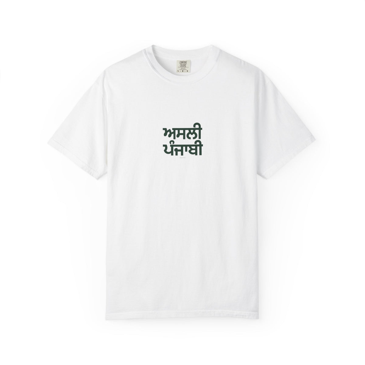 Asli Punjabi — Rooted White Garment-Dyed T-Shirt