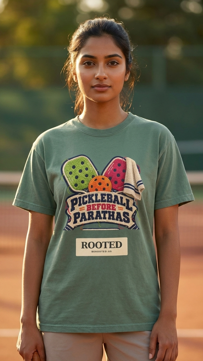 Pickleball Before Parathas | Rooted Tee | Unisex — Men & Women