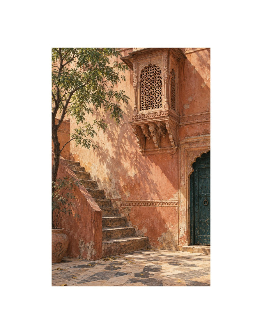 The Quiet Courtyard — Rajasthan Matte Art Print | 11 × 14 in